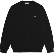 Lacoste V-neck Organic Cotton Sweater - Black