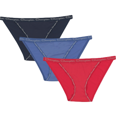 Champion Women's Microfiber String Bikini Brief 3-pack - Deep Forte Blue/Red Persuasion/Athletic Navy