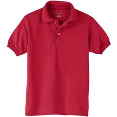 Hanes Kid's Cotton-Blend EcoSmart Jersey Polo - Deep Red (054Y)