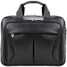 Leather Briefcases McKlein R Series Person Leather Expandable Laptop Briefcase 17" - Balck