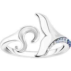Thomas Sabo Wave and Tail Fin Ring - Silver/Blue/Transparent