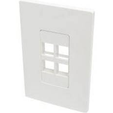 Tripp Lite Electrical Installation Materials Tripp Lite N080-104 Single-Gang 4-Port Universal Keystone Wall Plate, White