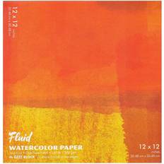 Watercolor Paper Fluid Watercolor Paper Block, Cold-Press, 12in x 12in 15 Sheets/Pad