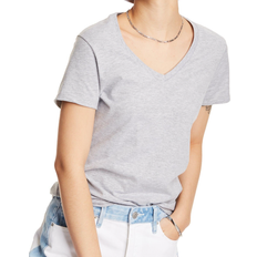 Hanes Women's Perfect-T Short Sleeve V-Neck T-Shirt - Light Steel