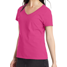 Hanes Women's Perfect-T Short Sleeve V-Neck T-Shirt - Wow Pink