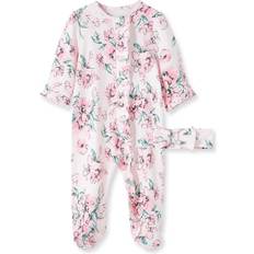 Little Me Dream Floral Footed One-Piece & Headband - Pink (LBQ11370N)