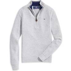 Vineyard Vines Boy's Classic 1/4 Zip Sweater - Light Gray Heather