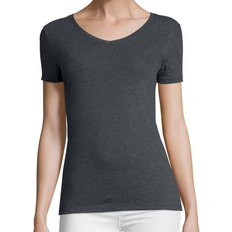 Hanes Women's Perfect-T Tri-Blend Short Sleeve V-Neck T-Shirt - Slate Heather
