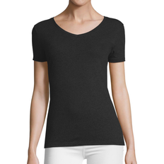 Hanes Women's Perfect-T Tri-Blend Short Sleeve V-Neck T-Shirt - Black