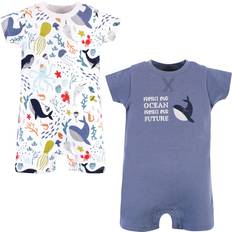 Touched By Nature Organic Cotton Rompers -2-Pack - Ocean