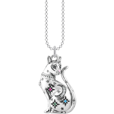 Thomas Sabo Cat Constellation Necklace - Silver/Black/Pink/Multicolour