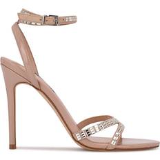 Nine West Mona Ankle Strap - Barely Nude Suede