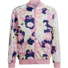 Adidas Girl's Allover Flower Print SST Track Jacket - White/True Pink/Almost Lime/Legacy Indigo (HF7468)