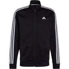 Men - Polyester Outerwear Adidas Essentials Warm-Up 3-Stripes Track Jacket Men - Black/White