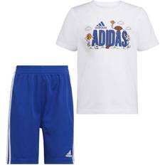 Adidas Boys' Graphic Tee & Shorts Set - White (FZ9591)