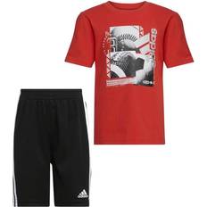 adidas Boys' Graphic Tee & Shorts Set - Vivid Red (FZ9589)