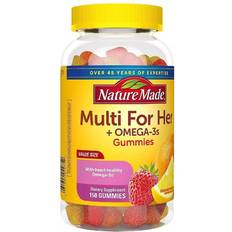 D Vitamins Fatty Acids Nature Made Women's Multivitamin Omega-3 Gummies Strawberry, Lemon & Orange 150ct