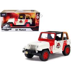 Toy Vehicles Jada Jeep Wrangler 18 "Jurassic Park" Red and Beige "Jurassic World" 1/32 Diecast Model Car