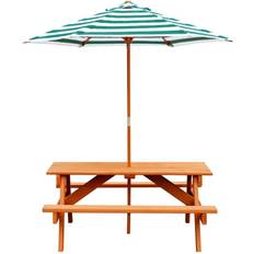Toys Gorilla Playsets Wooden Children's Picnic Table with Umbrella