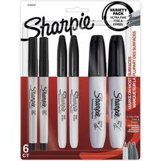 Sharpie 6pk Permanent Markers Ultra Fine/Fine/Chisel Tip Black