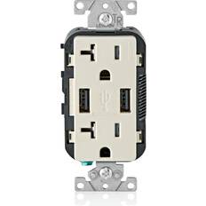 Electrical Enclosures Leviton 20A 125V Light Almond Combination Duplex Receptacle/Outlet