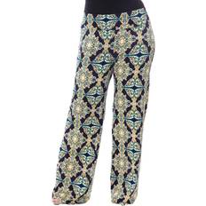 White Shark Solid Palazzo Pants Plus Size - Navy/Yellow