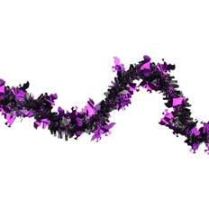 Northlight Purple Bats Unlit Halloween Tinsel Garland, Black One Size