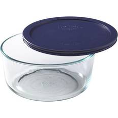 Pyrex MealBox 4.1-Cup Divided Glass Food Storage Container with Green Lid