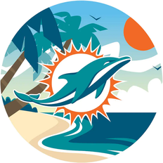 Fan Creations Miami Dolphins Landscape Circle Sign Board