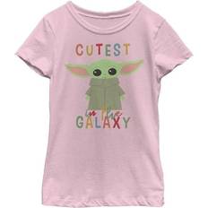 Fifth Sun Girl's Star Wars The Mandalorian The Child Cutest in the Galaxy T-shirt - Light Pink (STMD00182GTS)