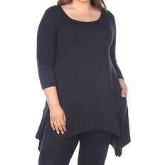 White Mark Makayla Tunic Top Plus Size - Dark Blue