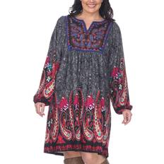 White Shark Embroidered Sweater Dress Plus Size - Dark Grey