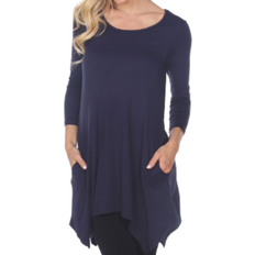 White Mark Women's Makayla Tunic Top - Navy