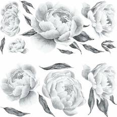 Black Self-adhesive Decorations RoomMates Black Peonies