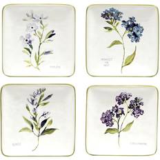 Certified International Fresh Herbs Dessert Plate 4pcs 15.24cm