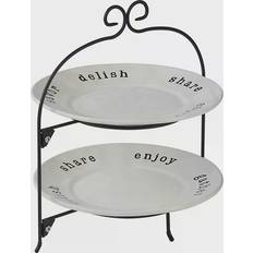 Certified International Just Words 2-Tier Serving Dish