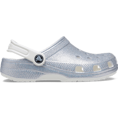 Crocs Kid's Classic Glitter Clog - White/Multi/Sliver