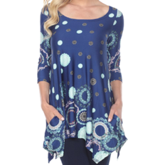 White Mark Women's Rella Tunic Top - Royal Dots