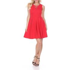 White Mark Women's Shay Fit & Flare Dress - Red