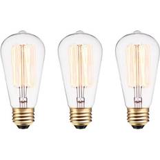 Vintage Edison Incandescent Lamps 60W E26 3-Pack