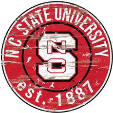 Fan Creations NC State Wolfpack Distressed Round Sign Board
