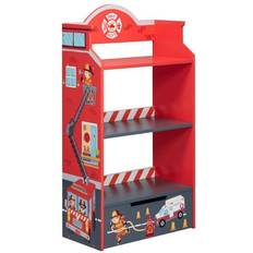 Storage Option Bookcases Teamson Fantasy Fields Little Fire Fighters Bookshelf with Drawer