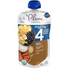 Plum Organics Mighty 4 Blends Banana, Blueberry, Sweet Potato, Carrot, Greek Yogurt & Millet Tots Pouch 113.398g