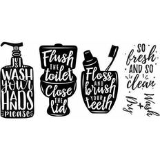 Black Self-adhesive Decorations RoomMates Wash Your Hands Soap Quotes