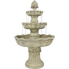 Fountains Sunnydaze 3-Tier Pineapple Garden Fountain