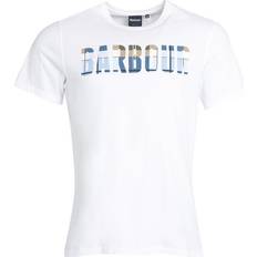 Barbour Thurso Plaid Logo Cotton Graphic T-shirt - White