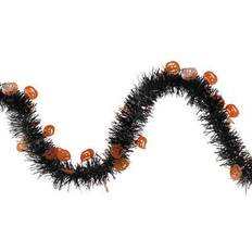 Northlight Unlit Jack O'Lantern Halloween Tinsel Garland, Black One Size