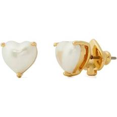 Gold Plated - Pearl Earrings Kate Spade My Love Heart Studs - Gold/Pearl