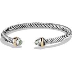 David Yurman Semiprecious Cable Classics Bracelet - Silver/Gold/Green