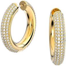 Swarovski Dextera Medium Hoop Earrings - Gold/Transparent